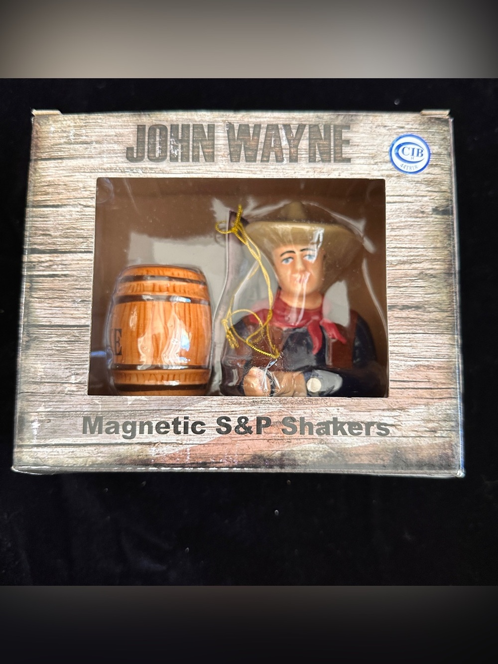 John Wayne Magnetic S&P Shakers - Cowboy Figurine with Barrel